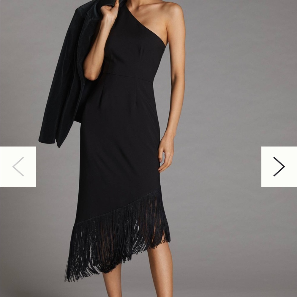 Selling never worn Anthropologie one shoulder fringe dress. Size M